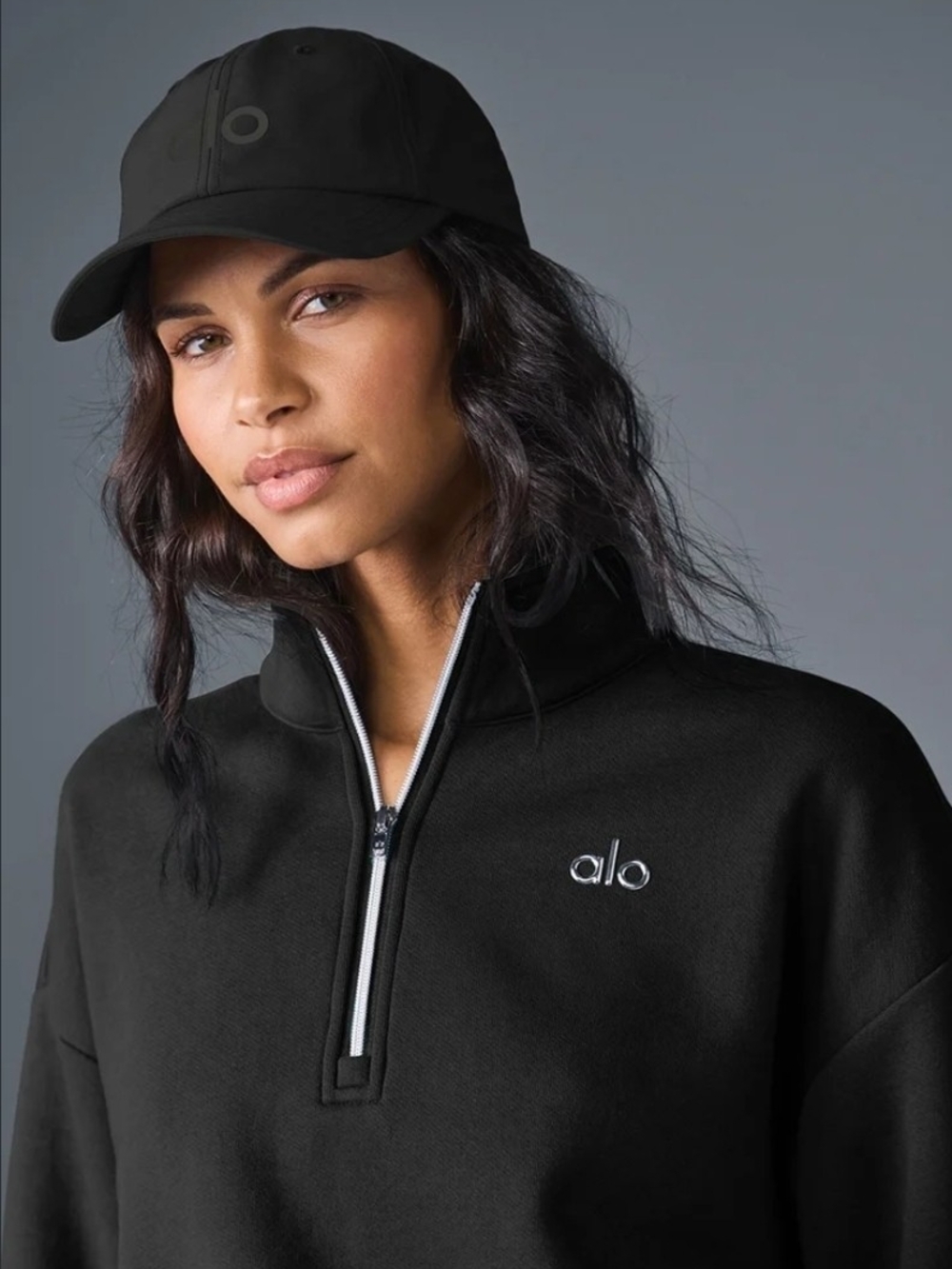 ALO Yoga Women's Black Quarter-Zip Pullover